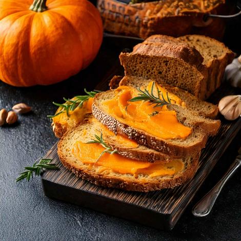 Kürbisaufstrich mit Brot
